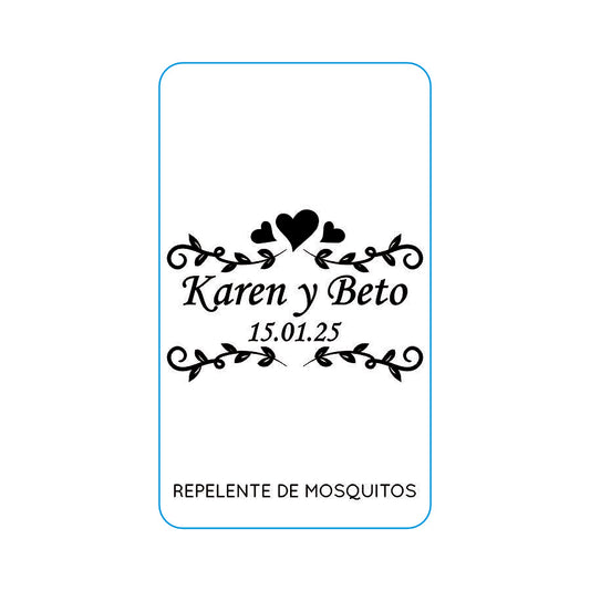 Repelente para Boda Personalizado – Mod. 34 Muchos corazones 💍
