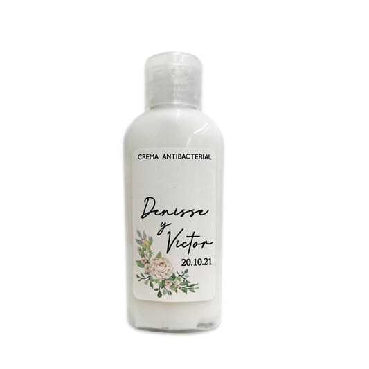 Gel Antibacterial ó Crema para Boda Personalizado Mod. 20 Las ros