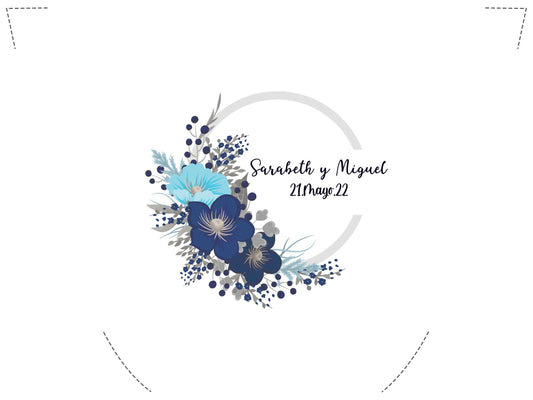 Pantufla Full Color Mod 179 Flores azules | Festiboda
