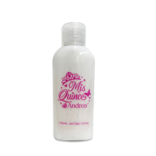 Gel Antibacterial ó Crema para XV Años Personalizado Mod. 46 Coro