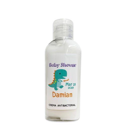 Gel Antibacterial ó Crema para Fiesta Baby Shower Bautizo Perzona