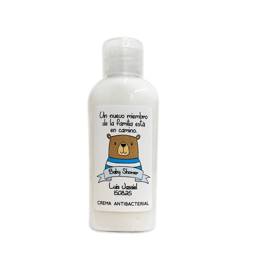 Gel Antibacterial ó Crema para Fiesta Baby Shower Bautizo Perzona