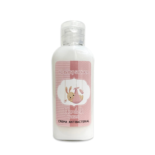 Gel Antibacterial ó Crema para Fiesta Baby Shower Bautizo Perzona