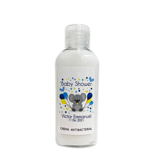 Gel Antibacterial ó Crema para Fiesta Baby Shower Bautizo Perzona