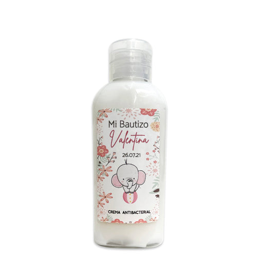 Gel Antibacterial ó Crema para Fiesta Baby Shower Bautizo Perzona