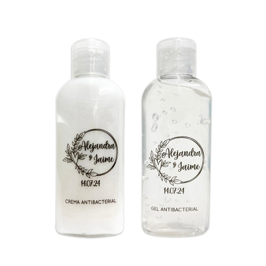 Gel Antibacterial ó Crema para Boda Personalizado – 72 Rama coraz