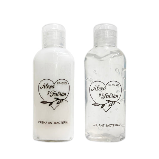 Gel Antibacterial ó Crema para Boda Personalizado – 73 Coraflo 💍