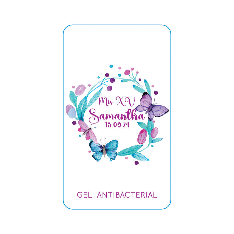 Gel Antibacterial ó Crema para XV Años Personalizado Mod. 48 La m