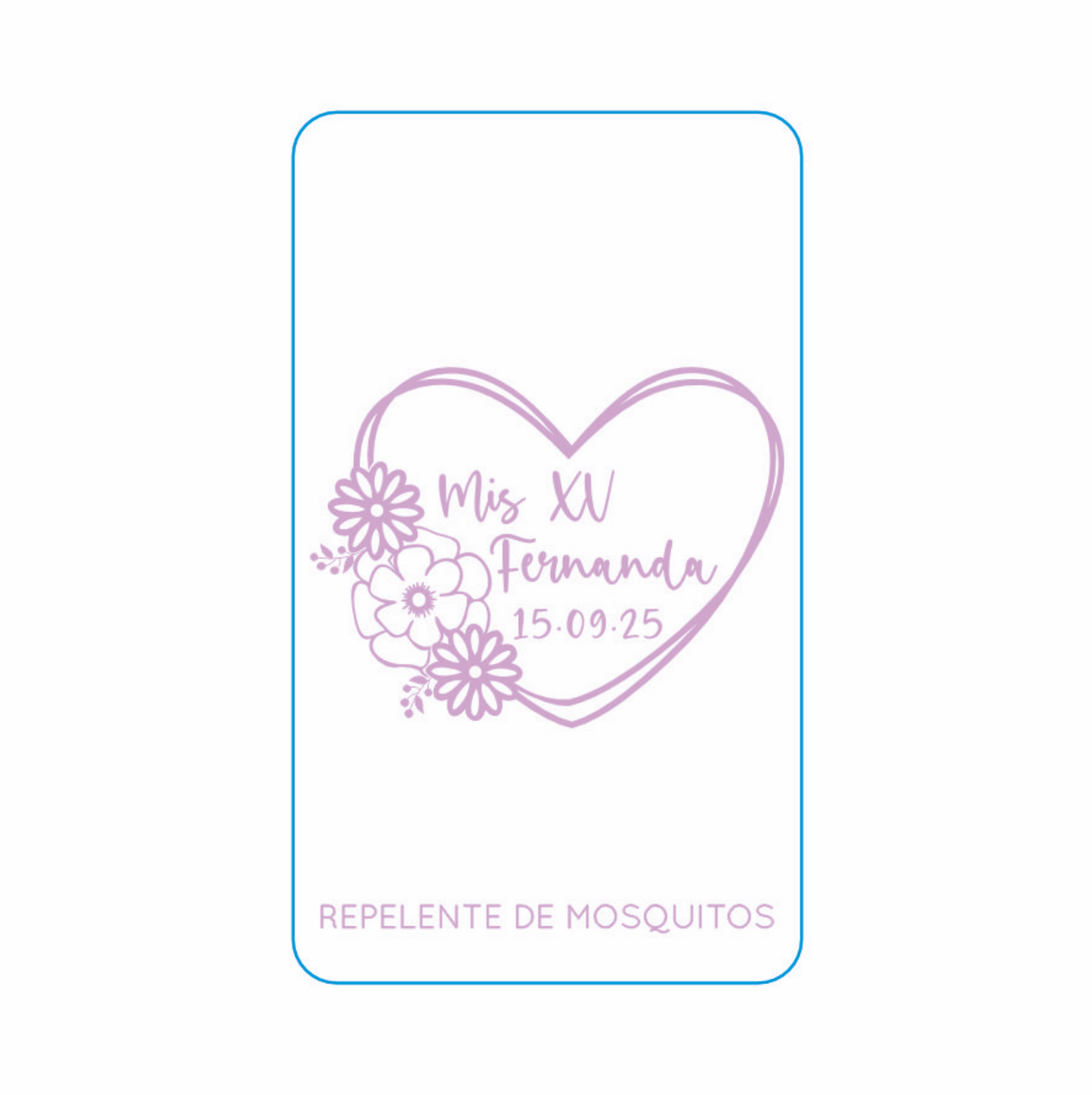 Repelente para XV Años Personalizado – Mod. #8 Cora morado 🦟
