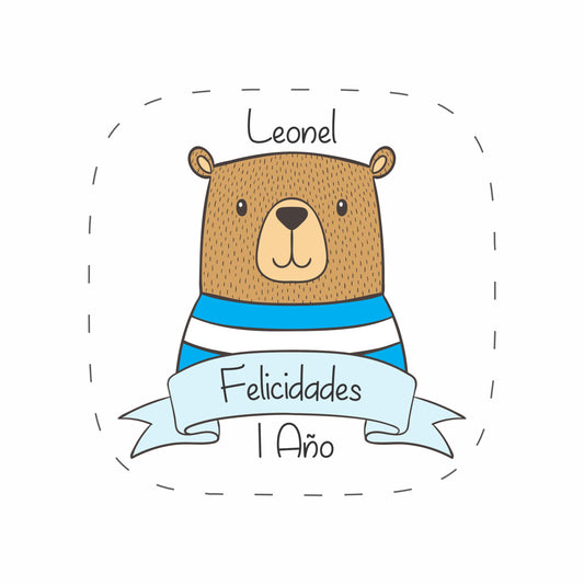 Cilindro para bautizo - Mod. 561 Osito 🧴 | Festiboda