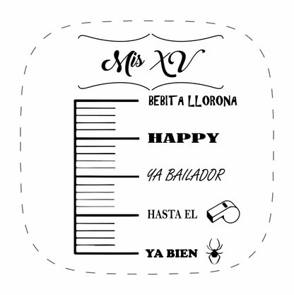 Cilindro para XV años -  Mod. 8.1 Medidor XV´s 🧴 | Festiboda