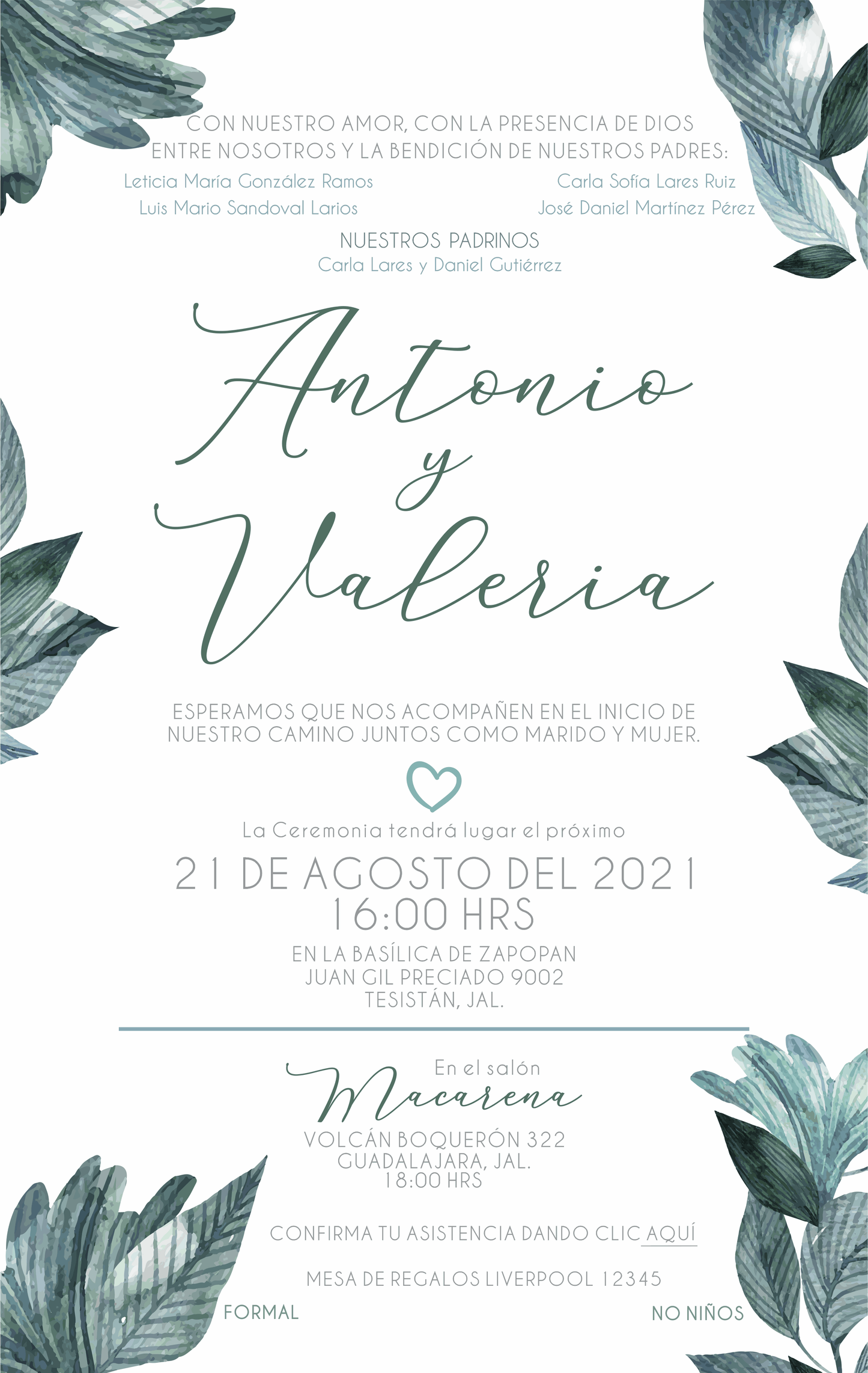 Invitación Mod . 12 Hojitas | Festiboda