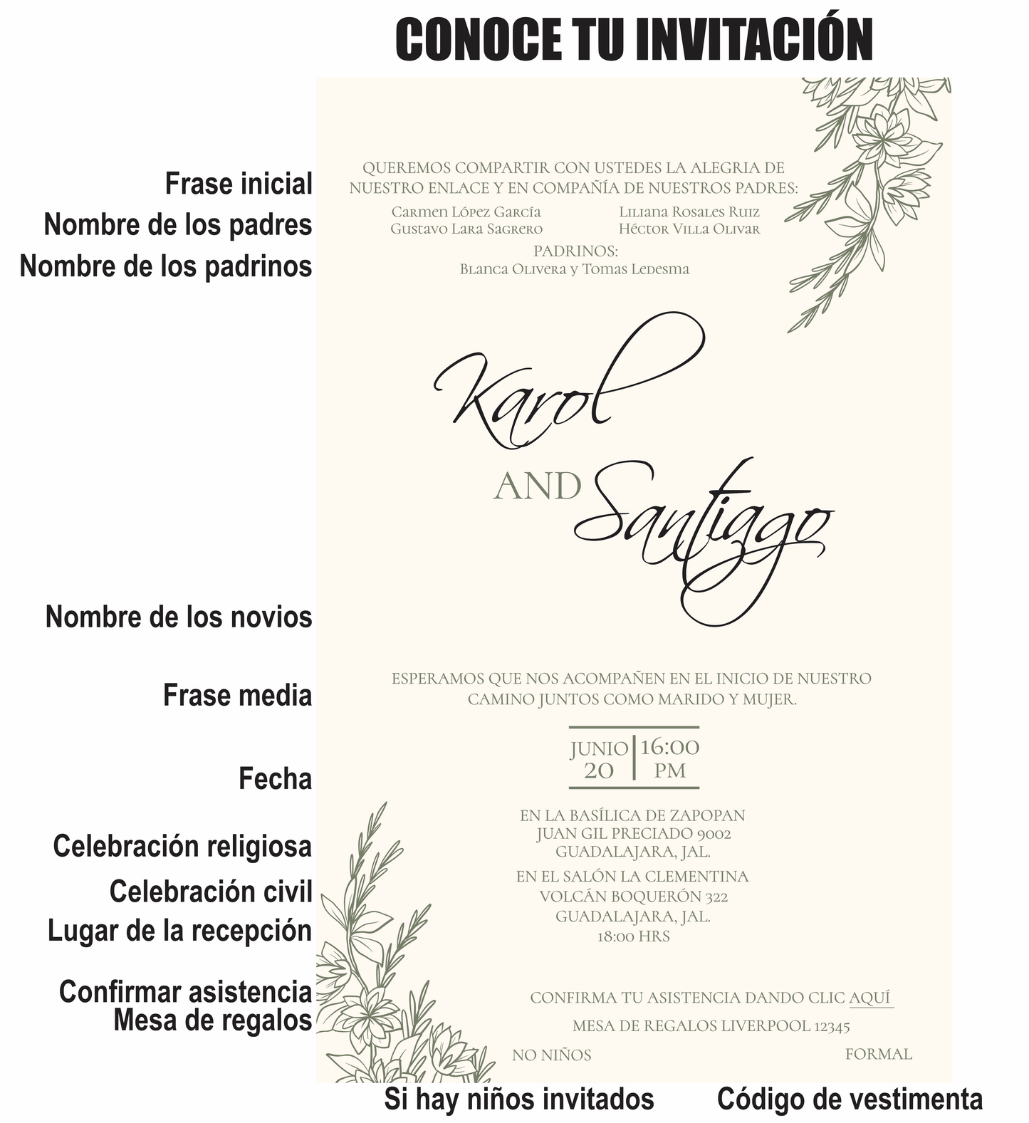 Invitación Mod . 20 Hojitas | Festiboda