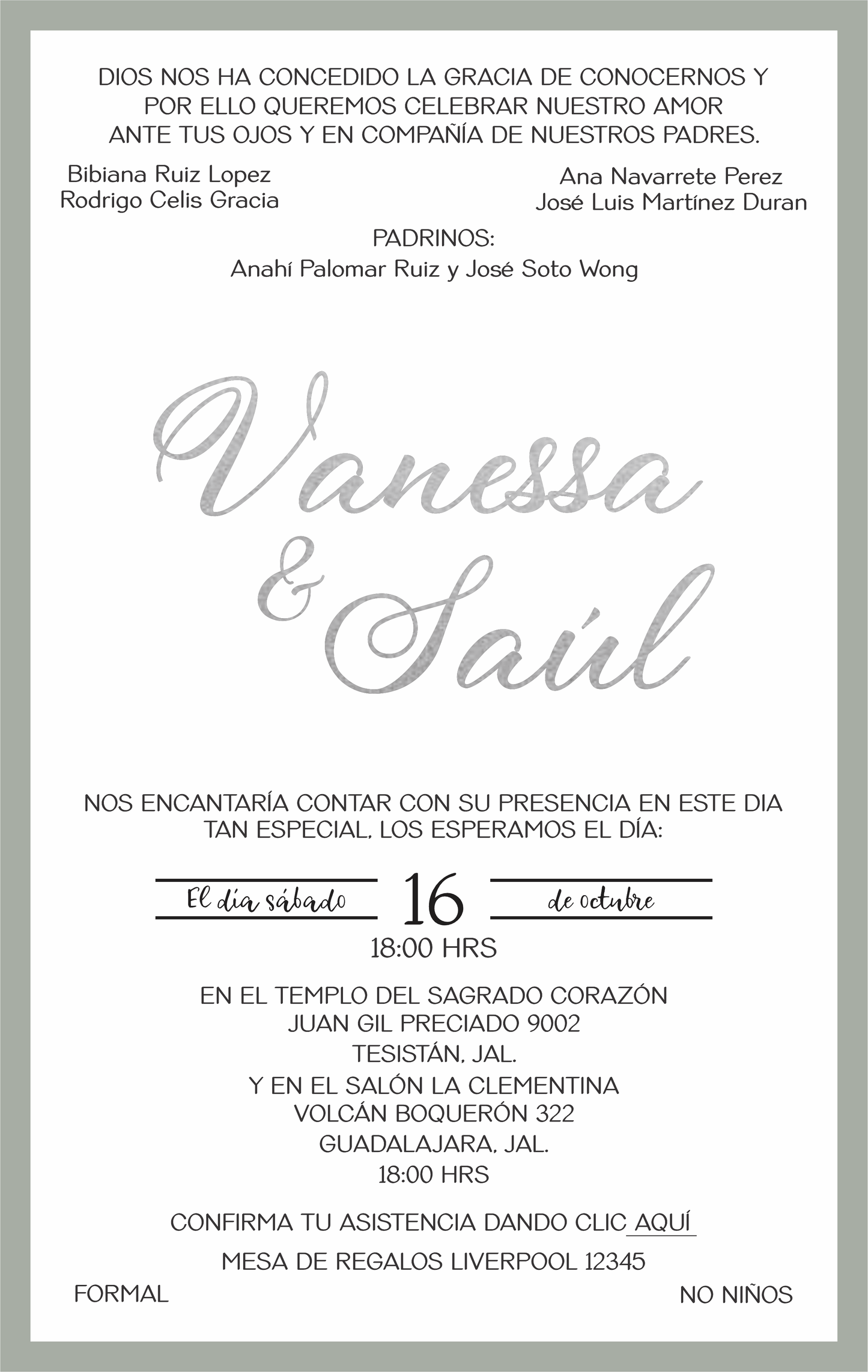 Invitación Mod . 22 Gris | Festiboda