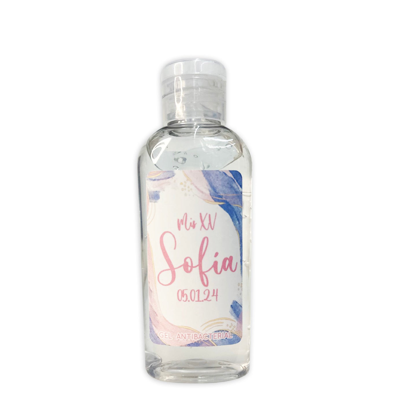 Gel Antibacterial ó Crema para XV Años Personalizado Mod. 47 Marm