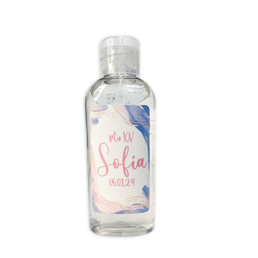 Gel Antibacterial ó Crema para XV Años Personalizado Mod. 47 Marm