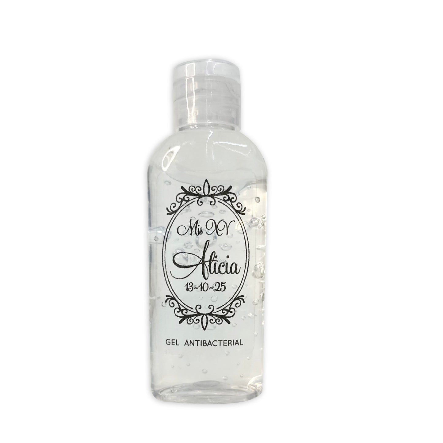 Gel Antibacterial ó Crema para XV Años Personalizado Mod. 52 Espe