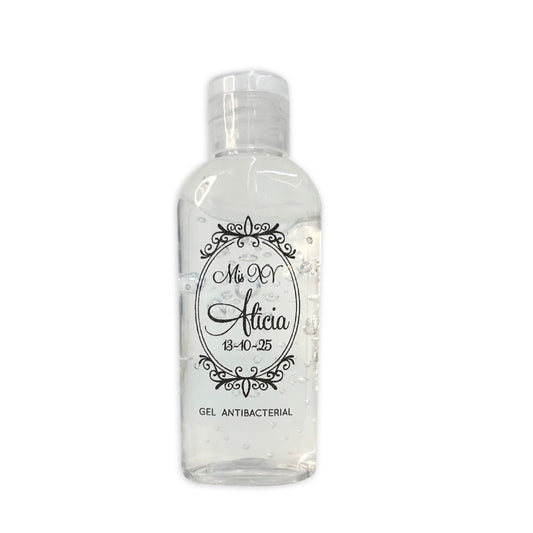 Gel Antibacterial ó Crema para XV Años Personalizado Mod. 52 Espe