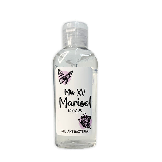 Gel Antibacterial ó Crema para XV Años Personalizado Mod. 53 Quee