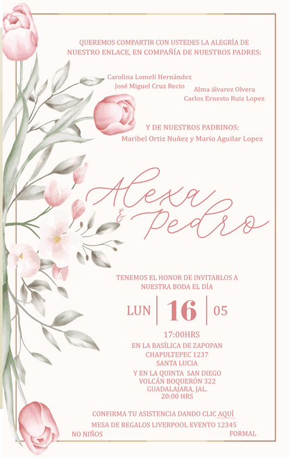 Invitación Mod . 7 Tulipan | Festiboda