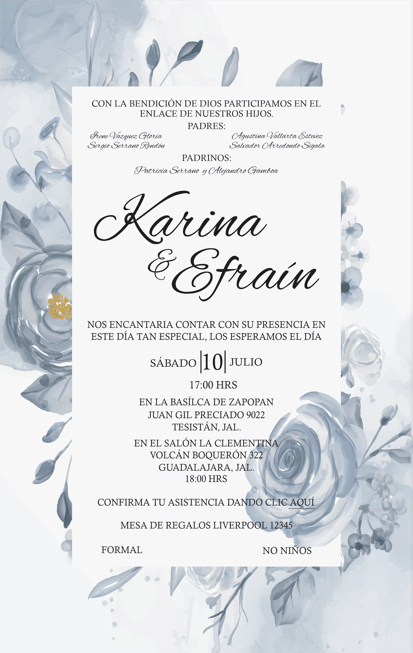 Invitación Mod . 8 Rosa Azul | Festiboda