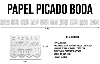 PAPEL PICADO BLANCO | Festiboda