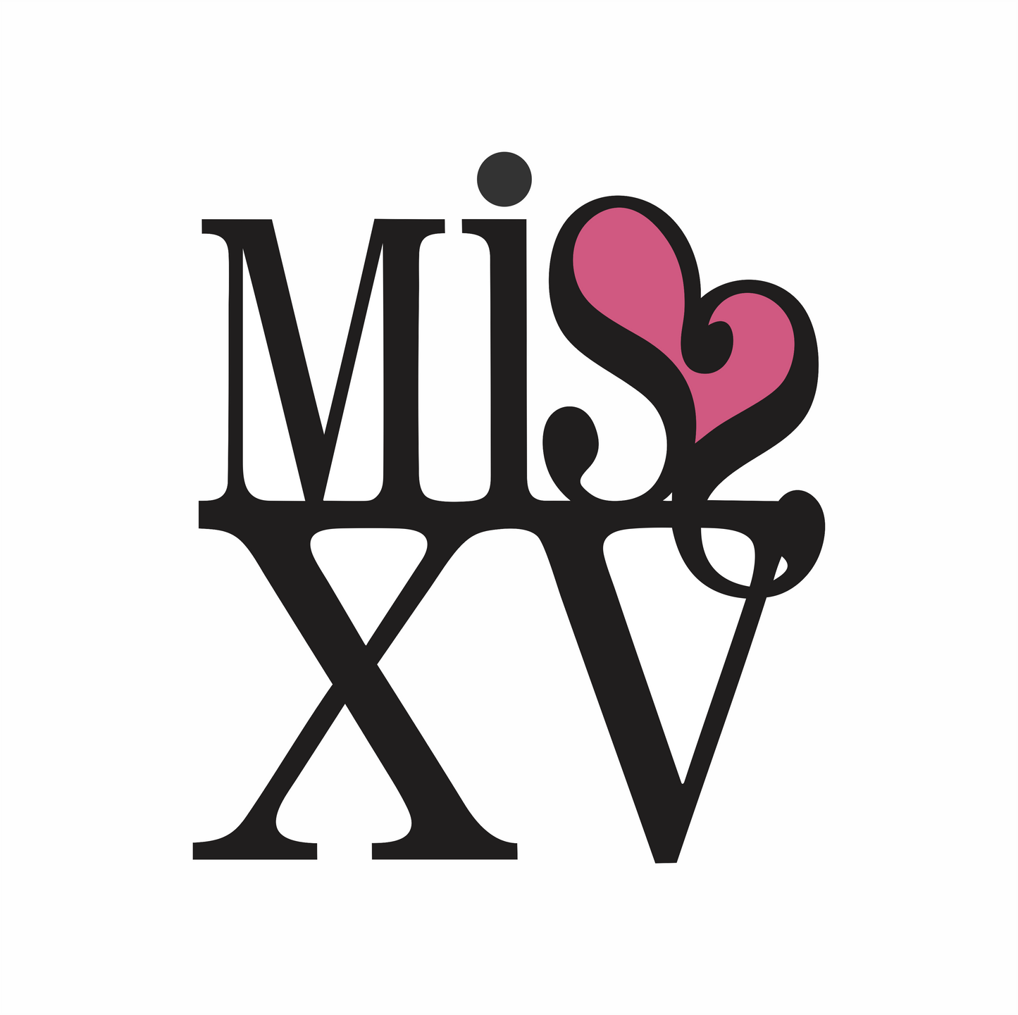 Abanico para XV años Personalizado - Mod. 518 Miss XV Corazon