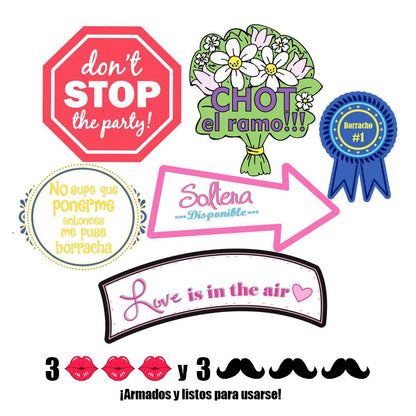 Paquete # 6  con 12 Letreros Selfie para Boda