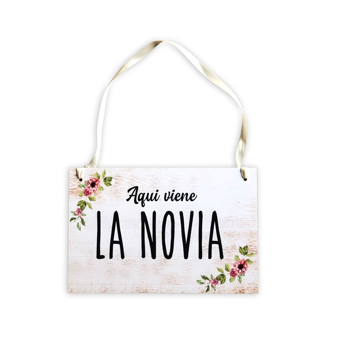 Letrero para Paje  Mod.1 Aqui Viene La Novia