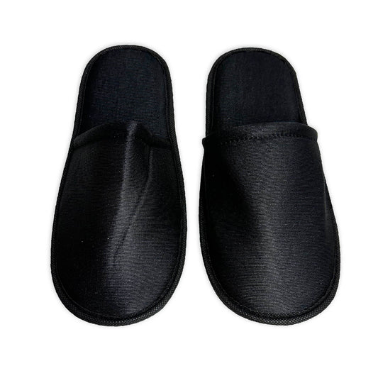 Pantufla Lisa Satín Negra