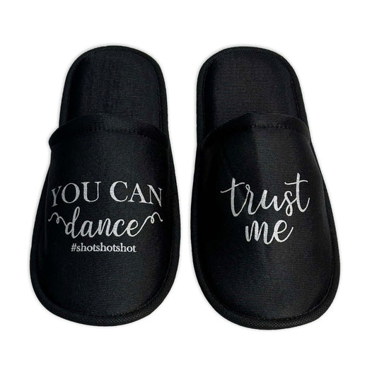 Pantufla para Boda Mod 197   --You can dance-- ( Tela : Negra Tin