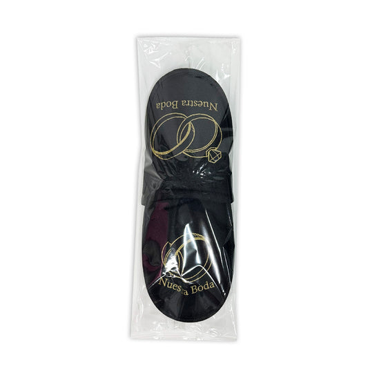 Pantufla para Boda Mod 63 Anillos Unidos ( Tela : Negra Tinta : O