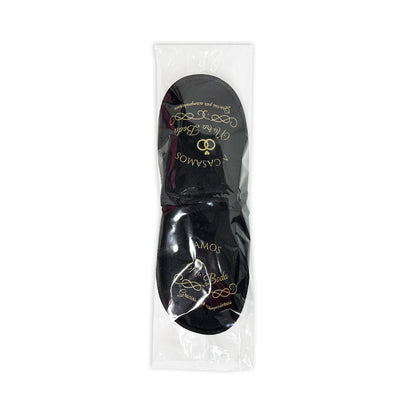 Pantufla  para Boda Mod 38 Nos Casamos ( Tela : Negra Tinta : Oro
